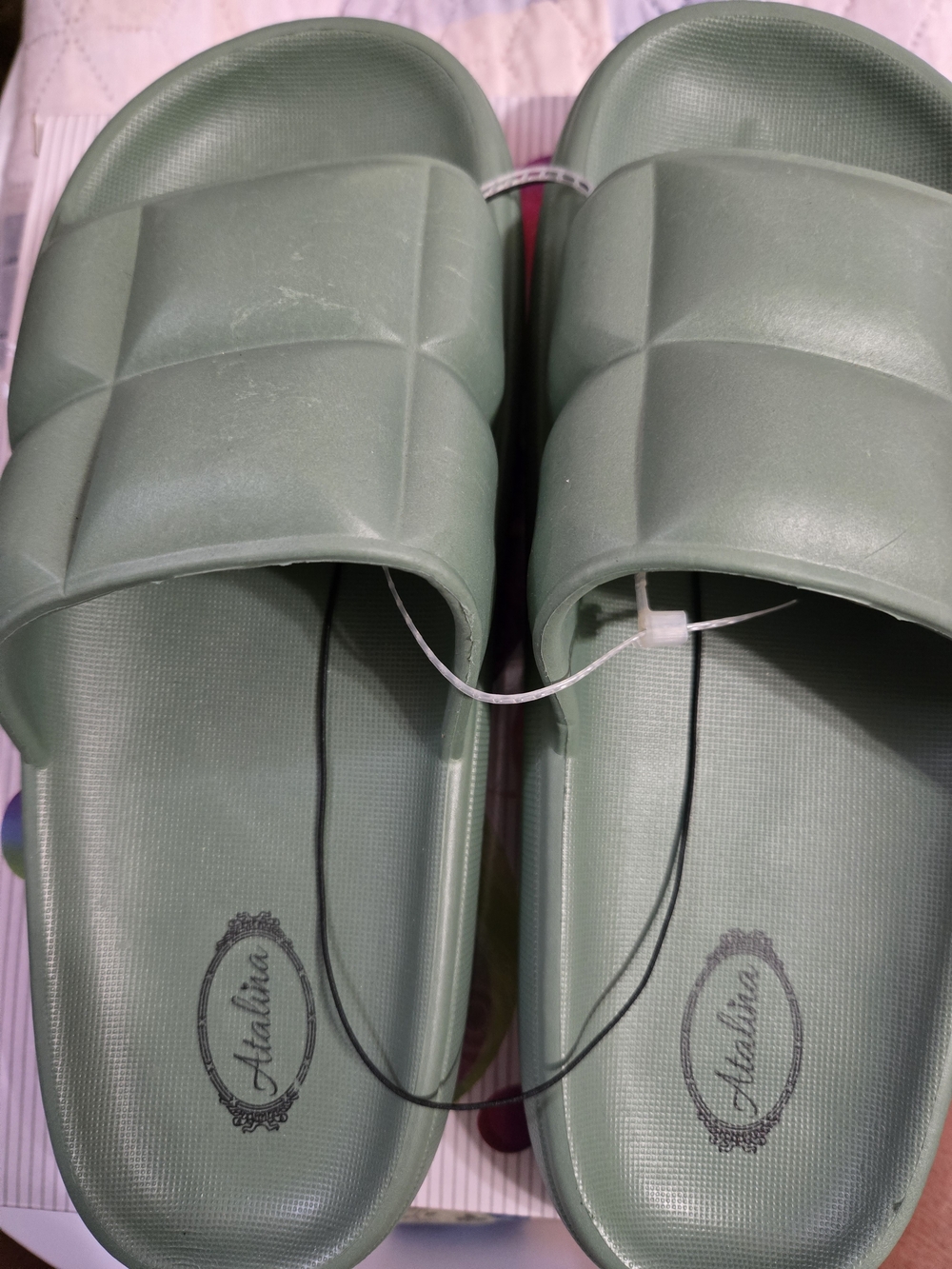Catalina Green Slide Sandals - Lightweight Comfort